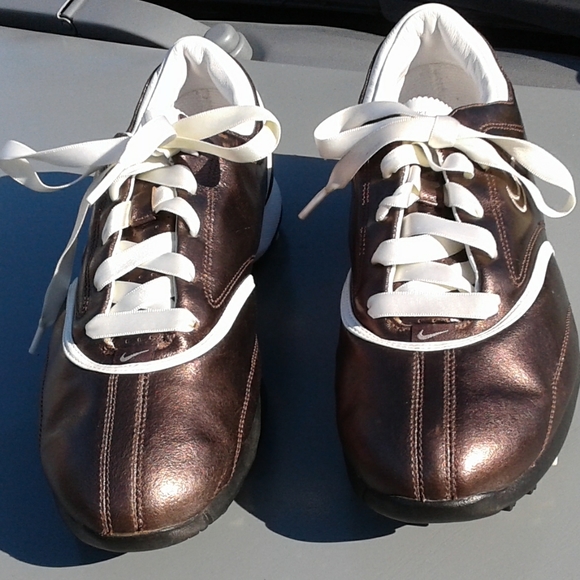 Nike Air Zoom women's soft cleat metallic brown golf shoes size 8 - Picture 6 of 6